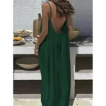 New Arrival Women's Strapless Backless Long Loose Home Dress Comfortable Sleepwear Casual Maxi Dress - Image 5