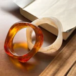 Exaggerated Polygonal Translucent Crude Thick Bangles for - Image 3