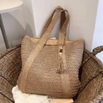 Summer Straw Women Bag Hand-Woven Handbags Handmade - Image 2