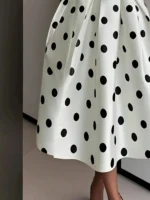 Women's V-Neck Sleeveless Polka Dot Wrap Dress with Waist Tie - Image 2