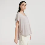 BC1095 Luxury Women's Clothing Silk Woolen Ladies Clothes loose Merino Wool Vest Sweaters For Woman - Image 2