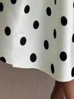 Women's V-Neck Sleeveless Polka Dot Wrap Dress with Waist Tie - Image 4