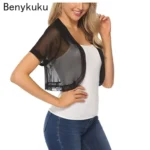 Thin Tulle Shawl Women's Shrug Summer Fashion Casual Beach Sunscreen - Image 2