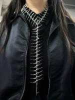 Edgy Niche Hip-Hop Thorn Skeleton Alloy Women's Necklace Perfect for - Image 4