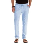 Men's Spring Summer New Cotton Linen Long Pants Vacation - Image 2
