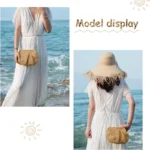 Straw Purse For Women Cloud Dumpling Pouch Straw Crossbody - Image 4