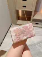 New Cross-Border Sequin Embroidery Flower Chain Clutch Bag Chain - Image 6
