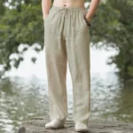 Men's Beach Pants Joggers Streetwear Cotton Linen Sweatpants Casual Pants