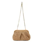 Straw Purse For Women Cloud Dumpling Pouch Straw Crossbody - Image 5