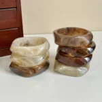 Exaggerated Polygonal Translucent Crude Thick Bangles for