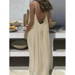 New Arrival Women's Strapless Backless Long Loose Home Dress Comfortable Sleepwear Casual Maxi Dress - Image 6
