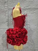 Christmas Style Women Sexy Strapless Florlas 2 PIeces Bodycon - Image 5