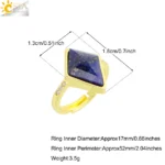 Natural Stone Ring for Men Women Faceted Crystal Healing Tiger Eye Pink Quartz Luxury Gold Color Rings Jewelry Accessorise H546 - Image 6