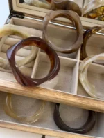 Exaggerated Polygonal Translucent Crude Thick Bangles for - Image 2