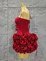 Christmas Style Women Sexy Strapless Florlas 2 PIeces Bodycon - Image 2