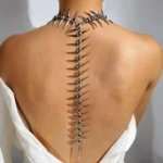 Edgy Niche Hip-Hop Thorn Skeleton Alloy Women's Necklace Perfect for