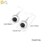 CSJA Natural Stone Dangle Earrings for Women Cabochon Bead Pendant Pink Quartz Crystal Drop Earring Accessorise Jewelry H354 - Image 6