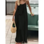 New Arrival Women's Strapless Backless Long Loose Home Dress Comfortable Sleepwear Casual Maxi Dress - Image 3