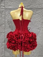 Christmas Style Women Sexy Strapless Florlas 2 PIeces Bodycon - Image 6