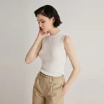BC-04 Summer Thin Women's luxury Brand Clothes High Quality Silk Merino Sweater Wool Knitted Vest For Ladies - Image 4