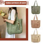 Summer Straw Women Bag Hand-Woven Handbags Handmade - Image 4