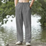 Men's Beach Pants Joggers Streetwear Cotton Linen Sweatpants Casual Pants - Image 3