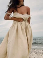 Bornladies Spring Summer Beach Style Women Dress Vintage - Image 2