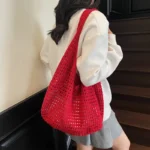 Crochet Shoulder Bag Leisure Beach Hollow Handbag - Image 3
