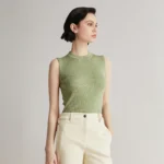 BC-04 Summer Thin Women's luxury Brand Clothes High Quality Silk Merino Sweater Wool Knitted Vest For Ladies - Image 5
