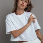Hirsionsan 100% Cotton Short T Shirt Women 2024 New Y2k Summer Basic Vintage Tees Casual Loose Chic O Neck Female Crop Tops